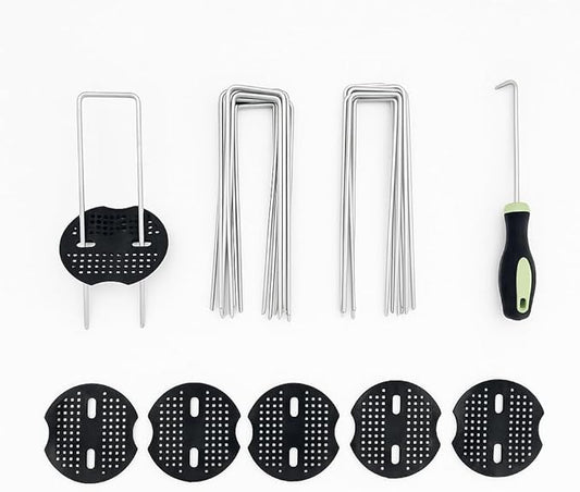 JKKGS 6-Inch Landscape Staples, 50-Pack, Hot-Dip Galvanized Heavy-Duty Steel, U-Shaped Garden, Yard, Tent Stakes for Landscape Fabric, Weed Barrier, Plant Covers, Lawn, Turf Grass, Christmas