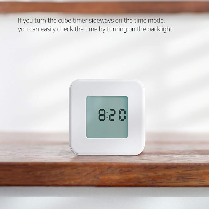 mooas Multi Cube Timer Clock (Mint) Rotating Flip Gravity Sensor Time Management Digital LED Clock & Timer 1, 3, 5, 10 min Setting ADHD Desk Office Productivity Kids Workout Kitchen