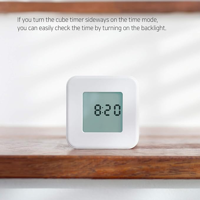 mooas Multi Clock Time Cube Timer (White), Alarm & Backlight Desk Productivity for ADHD Kids Classroom Study, Kitchen, Cooking, Desk, Office, Time Management 5,15,30,60 min Timer Various Setting