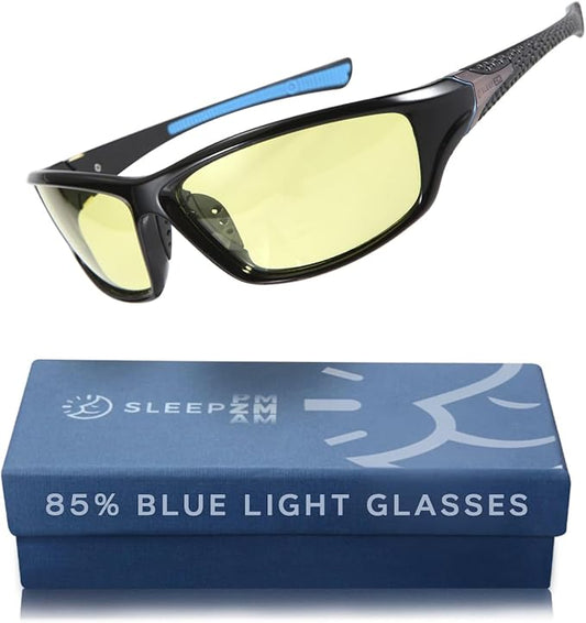 100% Blue Light Blocking Glasses - Women + Men - Better Sleep - Anti Eye Strain Protection - Computer Screens Gaming