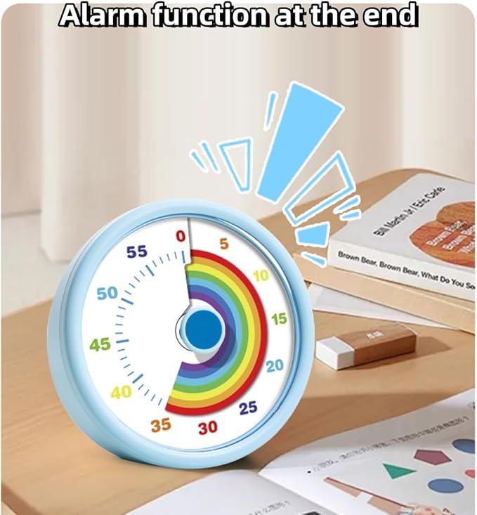 Visual Timer for Kids, 60 Minute Time Timer Kids Timer for Classroom Home Office, Countdown Timer for Cooking Teaching Working Meeting, Pomodoro Timer Kitchen Timer (Pink)