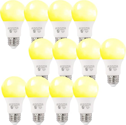 12-Pack Soft White LED Bulbs - Perfect for Bedroom & Living Area, 60W Equivalent, 2700K, 9W, 15000-Hour Lifespan, E26 Socket
