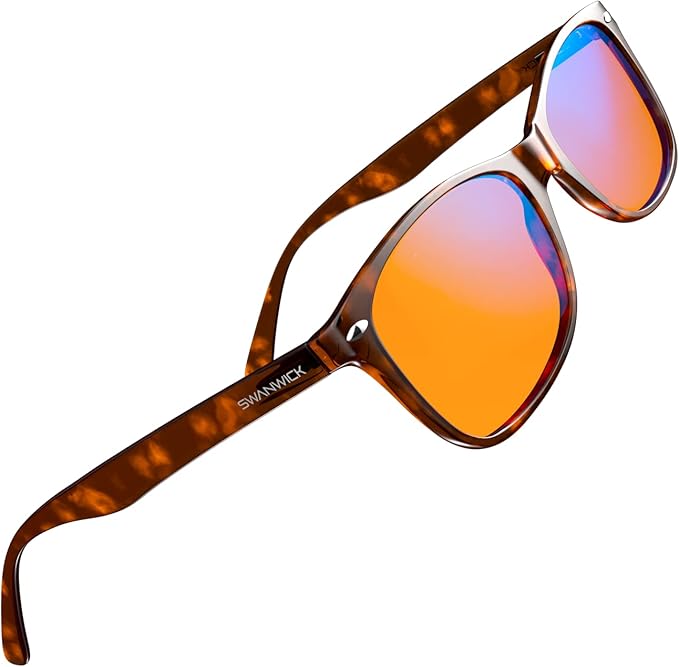 Swanwick Blue Light Blocking Glasses for Women, Men. Sleep Aid. Anti Eyestrain Headache for Computer, Gaming, TV, UV Glare