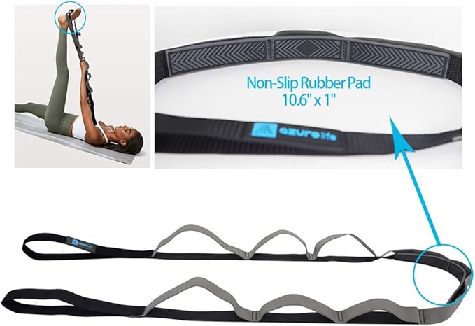 Premium Durable Stretch Straps with Loops, Stretching Strap for Physical Therapy, Multi-Loop Yoga Strap Fitness Exercise Strap for Yoga, Pilates, Dance, Flexibility&Exercise