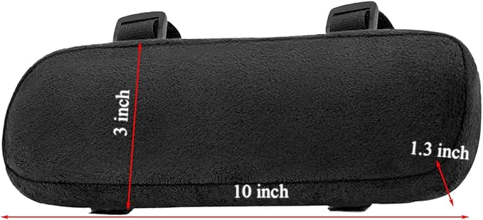 Office Chair Armrest Pads - Soft Memory Foam Armrests. Gaming and Work Chair Armrest Covers for Comfortable Elbows and Forearms to Relieve Pressure, Elastic, Black (Set of 2)
