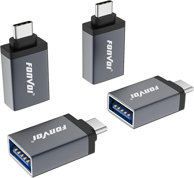 USB C to USB Adapter[4-Park], USB Type C Male to USB 3.0 Female OTG Adapter Compatible with MacBook Pro,Chromebook,Pixelbook,Microsoft,Samsung Galaxy S8 9 10 20 21 S22 Ultra Plus Note (Grey)