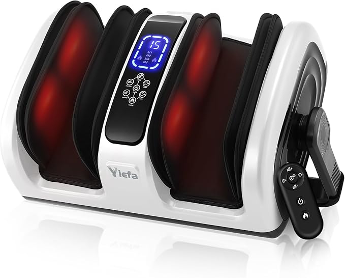 Shiatsu Foot Massager with Heat, Feet Massager for Neuropathy, Plantar Fasciitis and Pain Relief, Deep Kneading and Rolling Massage for Feet/Calf/Leg/Ankle,Gifts for Women Men