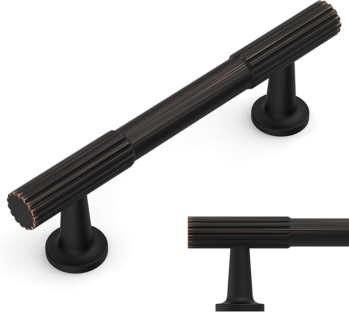 Amerdeco 10 Pack Oil Rubbed Bronze Cabinet Pulls 3 Inch(76MM) Hole Centers Kitchen Cabinet Handles Hardware for Cabinets Cupboard Handles ZH0071