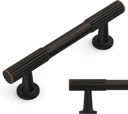 Amerdeco 10 Pack Oil Rubbed Bronze Cabinet Pulls 3 Inch(76MM) Hole Centers Kitchen Cabinet Handles Hardware for Cabinets Cupboard Handles ZH0071