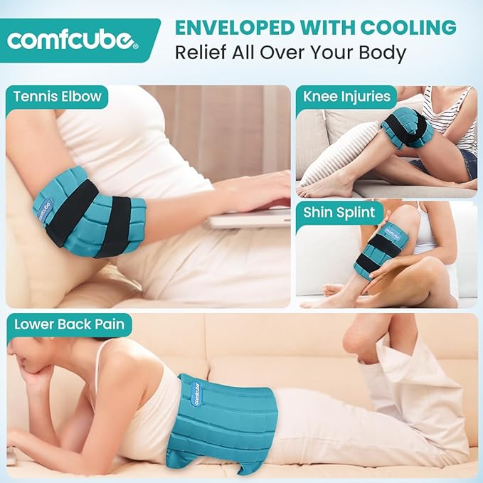 Ice Pack for Knee After Surgery, 2 Hours Long Lasting Cold Pack for Knee Injuries, FSA Eligible, Cold Therapy Flexible Ice Pack for Pain Relief, Swelling, Surgery, ACL, Meniscus Tear