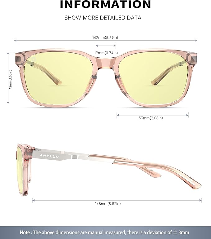 ANYLUV Blue Light Glasses for Men, Computer Gaming Glasses men, Stylish Anti Eyestrain Blue Light Blocking Glasses Men