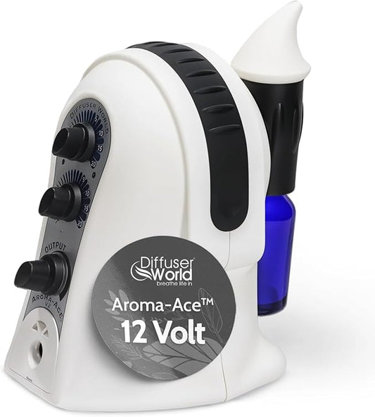 Waterless Diffuser for Essential Oils 12V Aroma-Ace™, Made in USA Black Aroma Atomizer Waterless Essential Oil Diffusers for Home Large Room, Air Aromatherapy Home Scent Diffusers