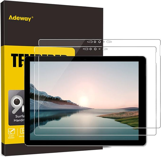 Adeway [2 Pack] Screen Protector for Surface Go 4 2023 10.5inch Tempered Glass - Anti-Fingerprint, 9H Hardness, HD Clear Protective Film, Compatible for Microsoft Surface Go 3/ Go 2/ Go