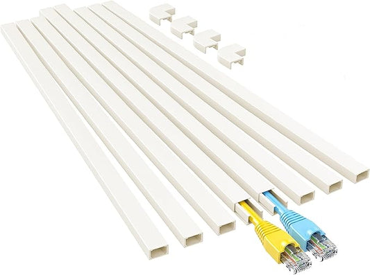 Yecaye Beige Cord Hider, One-Cord Channel Cord Cover on Wall, Cable Management Kit, Wire Covers for Cords, W0.59in H0.4in, Beige