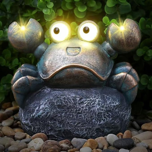Solar Crab Outdoor Statues for Garden，Outside Decor Yard Art Lawn Ornaments Porch Patio Balcony Home House，Unique Birthdays Gifts for Mom Grandma Women Wife Sister Children (Bronze)