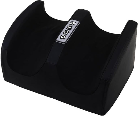 Foot Massager with Heat, Electric Foot and Calf Massager with Roller, Deep Tissue Massage for Plantar Fasciitis, Neuropathy & Pain Relief, Gifts for Women & Men(Black)