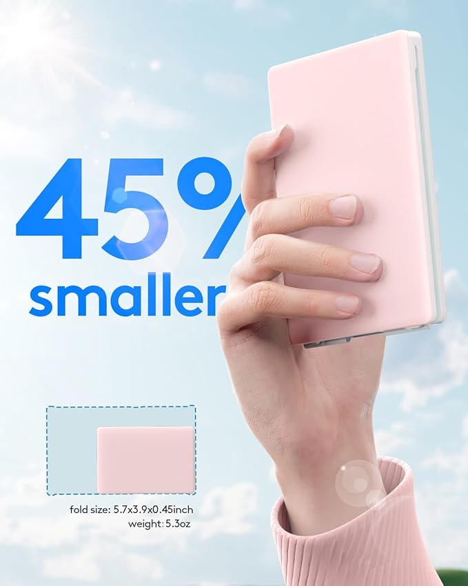 Samsers Bluetooth Foldable Keyboard - Wireless Portable Folding Keyboard, Full-Size Ultra-Slim Rechargeable Connect Up to 3 Devices for iOS, Android, Windows Phone, Tablet, Laptop - Pink