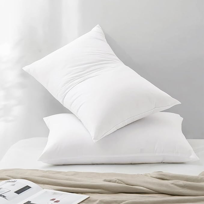 Hotel Collection Bed Pillows Standard Size Set of 4 Back Sleeper Pillow for Adults Stomach Kids Side Sleeping Medium Soft Plush Fluffy White 20x26 inches