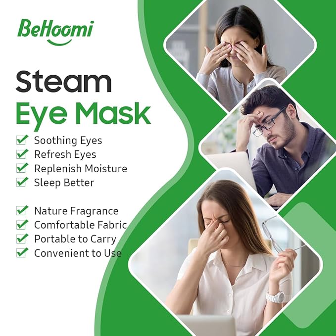 Steam Eye Mask, 10 Packs Heated Eye Mask, Self Heating Warm Compress for Eyes Sleep Mask, Soothing Moist Heat Eye Masks (Lemongrass)