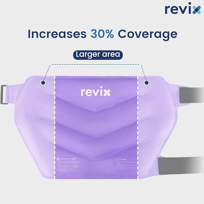 REVIX Extra Large Hip Ice Pack Wrap with Straps, Reusable Gel Ice Pack for Hip Replacement, Thigh, Shoulder & Back, Soft Lining Cold Compress Recovery Kit