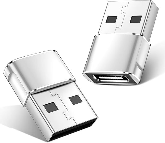 USB to USB C Adapter,Type C Female to A Male OTG Charger Converter for PlayStation 4,Apple Watch Ultra 8 9,iPhone 16 15 14 13 Pro Max,Samsung S24 S23,AirPods,iPad,Car Play-White