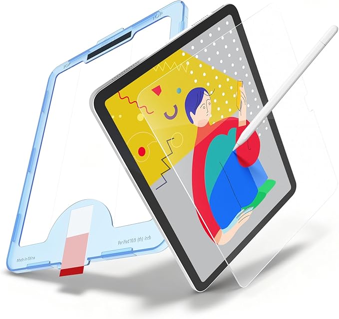 bersem Paperfeel Glass Screen Protector Compatible with iPad A16 11th/10th Generation (11/10.9 Inch, 2025/2022), Tempered Glass, Anti-Scratch, EZ Kit, Case Friendly, 1 Pack