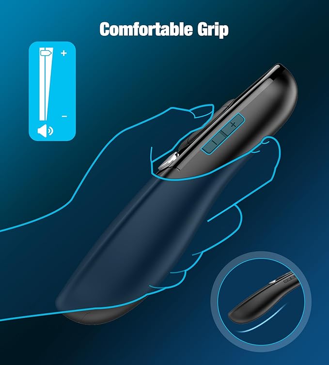 Presentation Clicker for TV LED LCD Screen Digital Presentation Clicker w Magnifier Highlight,2 in 1 Type C Presenter Remote Pointer Wireless with Volume Control for Classroom Teacher Projector Mac