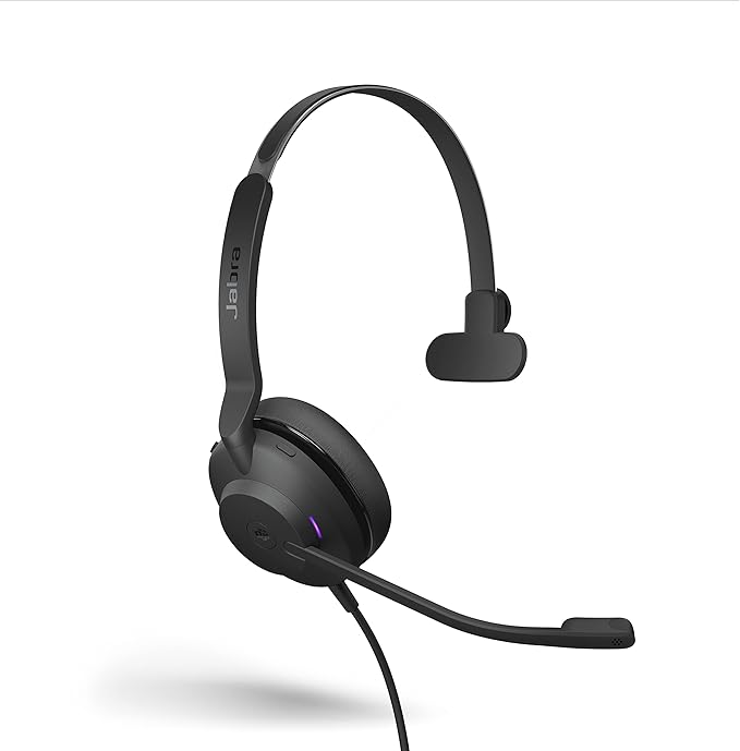 Jabra Evolve2 30 SE Wired Mono Noise-Cancelling Headset - Features 2-Mic Call Technology and USB-C Cable - Works with All Leading Unified Communications Platforms Such as Zoom and Google Meet - Black