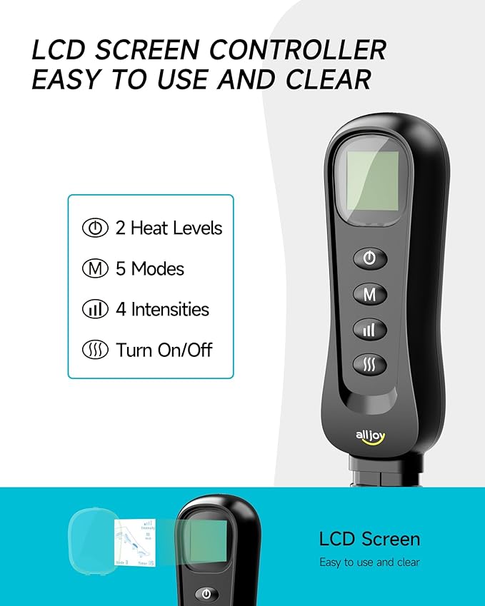 ALLJOY Leg Massager for Circulation and Pain Relief FSA, Gifts for Men Women Dad Mom, Leg Massager with Heat and Compression, 2 Heat 5 Modes 4 Intensities 4 Extenders