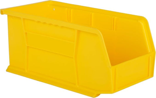 Hudson Exchange 11" x 5-1/2" x 5" Plastic Stackable Storage Bin and Hanging Container (Yellow, 1 Pack)