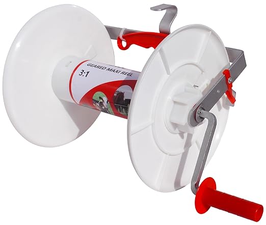 1 Pack Geared Electric Fencing Maxi Reel for Your Electric Fence Plus 1 Free 8 inch Insulgrip