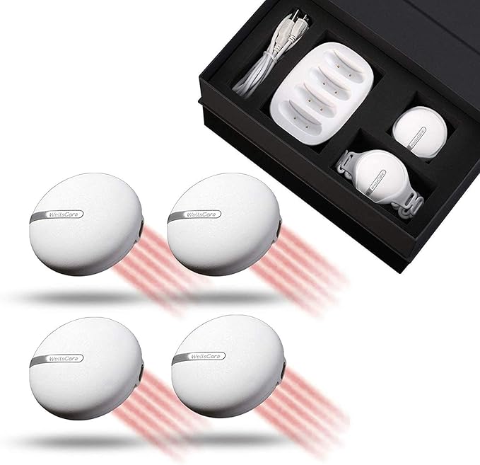 Iaso] Red Light Therapy Device and Massager- FDA-Registered, Cold Laser (Non-LED) Pain Relief for Back, Foot, Neck, Shoulders, Wrists, Knees. Wearable & Rechargeable. All Inclusive Package (Quad)