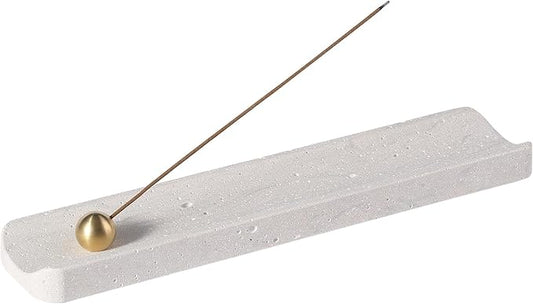 Koville Quarella Engineered Stone Incense Holder, Incense Holders for Sticks, Sturdy Incense Burner Ideal for Meditation and Relaxing, Easy to Clean(Cement Grey)