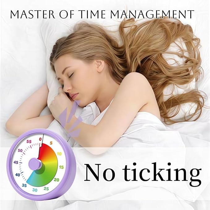 Visual Timer for Kids Adults, 60 Minutes Countdown Timer for Classroom, Office, Study, ADHD Tools for Kids Productivity Timer (Purple)