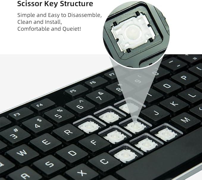 Wired USB Keyboard, Comfortable Quiet Chocolate Keys, Durable Ultra-Slim Wired Computer Keyboard(QWERTY) for PC, Windows 11/10/8/7/XP/Vista KB1430 - Black