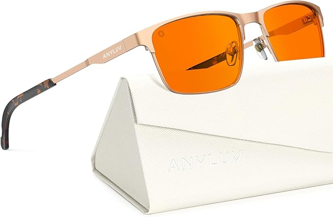 ANYLUV Blue Light Glasses for Men/Women, Lightweight Blue Light Blocking Glasses, Anti-Eye Strain Computer Glasses for Gaming