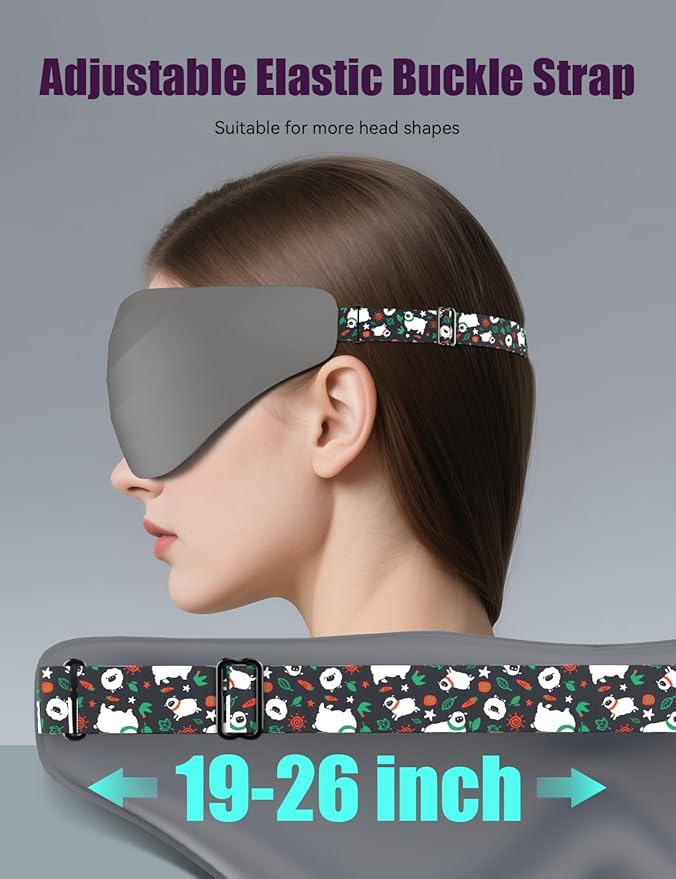 Sleep Mask for Side Sleeper Women Men, EVA BELLE Eye Mask for Sleeping Light Blocking, 3D Sleeping Mask Blackout, Soft Breathable Eye Shade Cover with Adjustable Elastic Strap for Travel Home Nap Rest