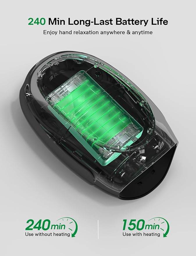 Hand Massager for Arthritis and Carpal Tunnel, 6 Modes 6 Intensities Hand Massager with Heat and Compression, Large LCD Display Full Hand & Wrist Massager, Gift for Women/Men, Office & Home Use