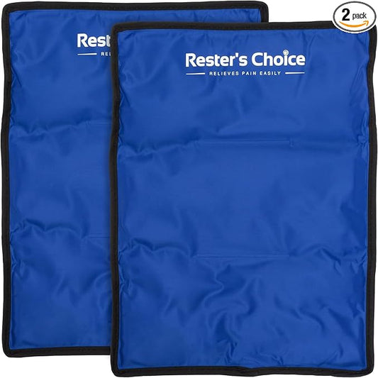 2 Pack Large Ice Packs for Injuries | 11" x 14.5" | Hot & Cold Pack | Reusable Gel Pack, Durable Construction, & Flexible When Frozen