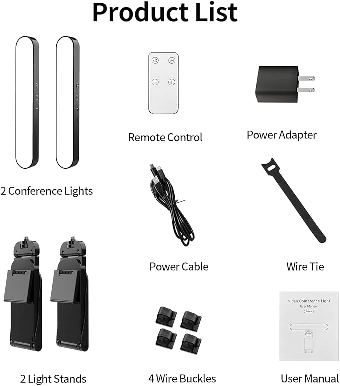 yAyusi Dual-lamp Video Conference Lighting, LED Streaming Light with Remote and Touch Control, Zoom Lighting for Computer,Webcam Laptop Monitor Ring Light for Video Calls/Zoom Meetings/Video Recording