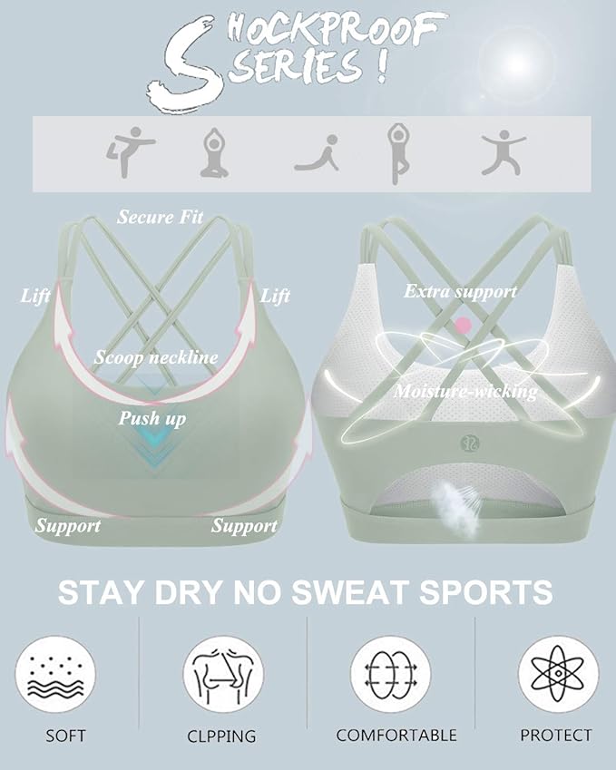 RUNNING GIRL Sports Bras for Women,Padded Sports Bra Tank Top Sexy Crisscross Back High Impact Longline Workout Yoga Bra