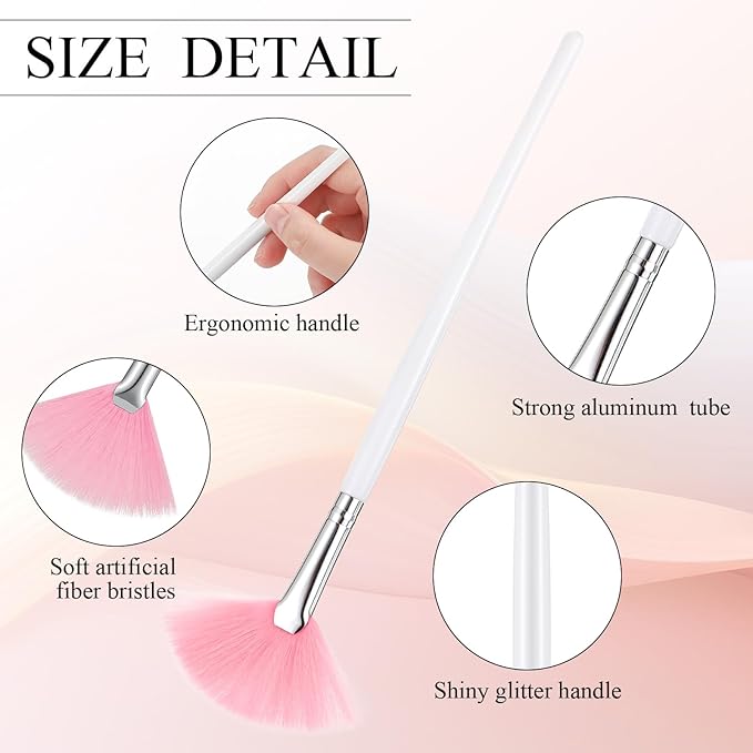 9 Pieces Facial Fan Mask Brushes, Soft Facial Applicator Brushes Tools for Peel Glycolic Makeup for Mud Cream(Multicolor)