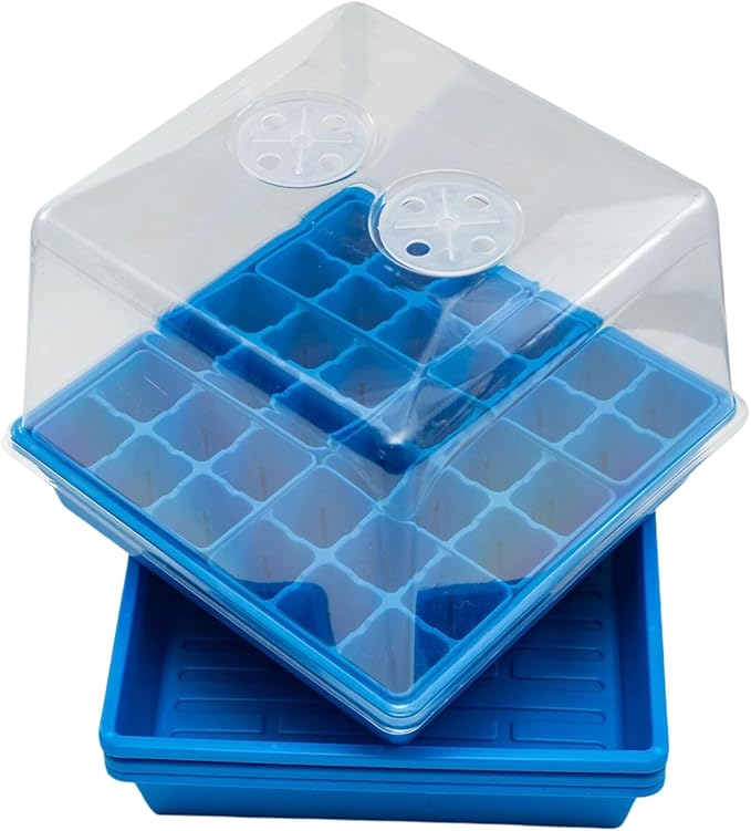 Bootstrap Farmer Countertop Seed Starter Kit in Blue, Reusable 1010 Tray Bundle with Inserts and Humidity Dome