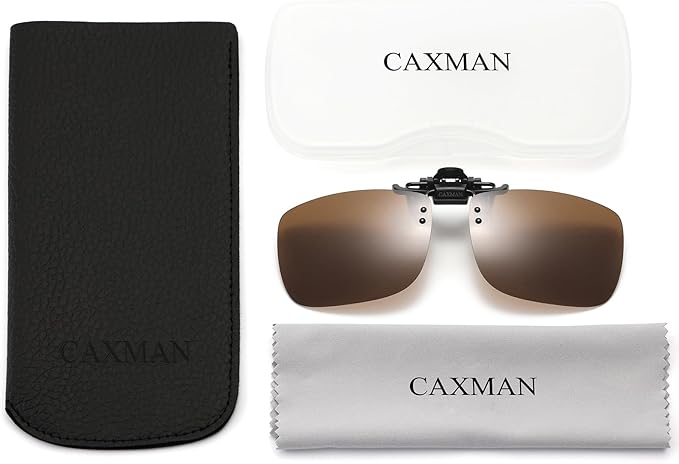 Polarized Clip-on Flip Up Metal Clip Rimless Sunglasses for Prescription Glasses