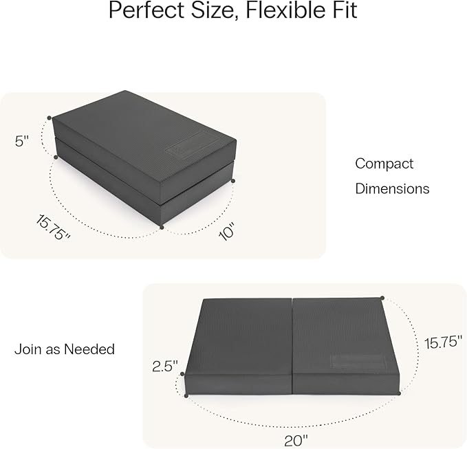 StrongTek 2-in-1 Non-Slip Balance Pad - High-Density Foam Cushion, Supportive Exercise Mat & Knee Pad for Core Training, Yoga, Pilates, Physical Therapy, Stability Training, Stretching, and Rehab