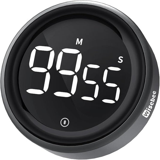 Wisebee Digital Kitchen Timer, Visual| Countdown| Count Up| Loud Alarm| Magnetic| Productivity for Cooking, Food, Baking, Classroom, Fitness, Studying, Teaching (No Batteries Included)