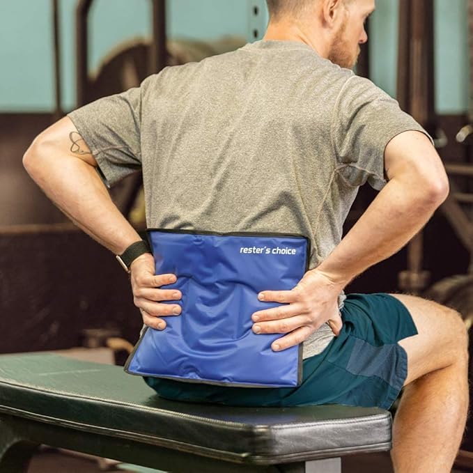 rester's choice Ice Pack for Injuries Reusable, Soft Gel Flexible - (Large: 11"x14.5") for Hip, Shoulder, Knee, Back - Comfy Cold Pack Compress for Swelling, Bruises, Surgery (Black, 1 Pack)