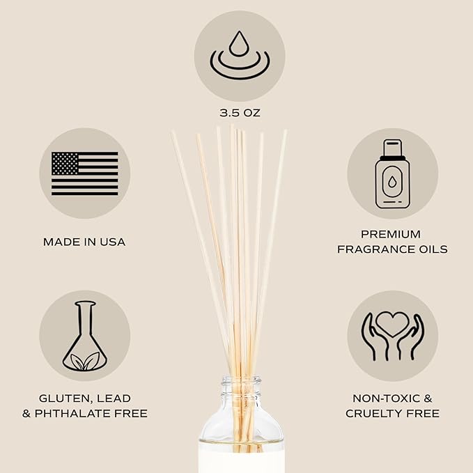 Sweet Water Decor Farmhouse Reed Diffuser Set - Apple, Orange, Pumpkin, Fall Scented Air Freshener - Scent Diffusers for Home, Long Lasting Fragrance, Made in The USA