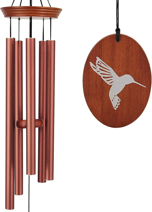 Hummingbird Outdoor Wind Chimes - 33" Tall, Tuned Melody, Memorial Gift for Mom/Grandma, Weather-Resistant, Perfect Decoration for Patio, Garden, Yard & Indoors