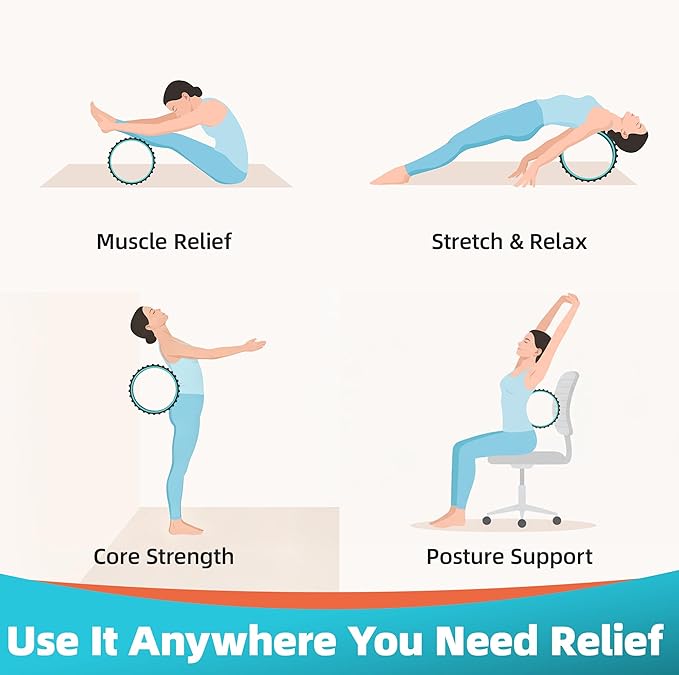 Back Roller for Back Pain Reliefn & Stretching, Deep Tissue Massage Roller Supports Up to 530 lbs / 240 kg, 5.5''-7.5'' Curved Foam Roller for Home Stretching & Physical Therapy